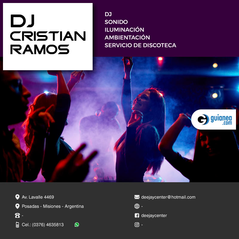 DJ Center by Cristian Ramos. Disc Jockey, Sonido, Iluminación, Ambientación. Posadas Misiones